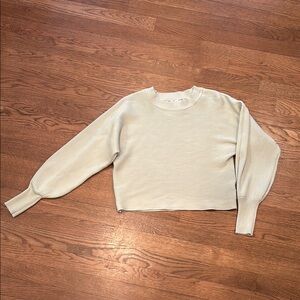 Cropped Light Green Knit Sweater